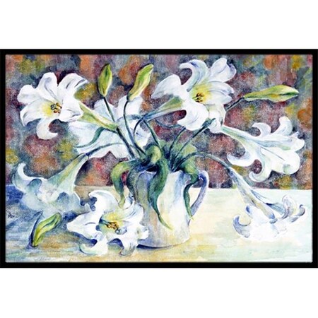 Carolines Treasures Carolines Treasures GFGO0014MAT Easter Lillies Indoor or Outdoor Mat; 18 x 27 GFGO0014MAT